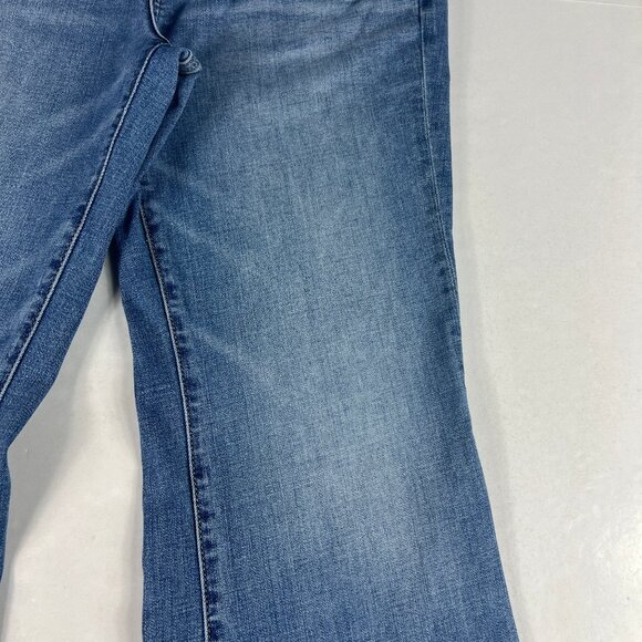 American Eagle Jean Women 32x29 Super Hi Rise Flare Blue Distressed Denim Tag 12 - Picture 3 of 16